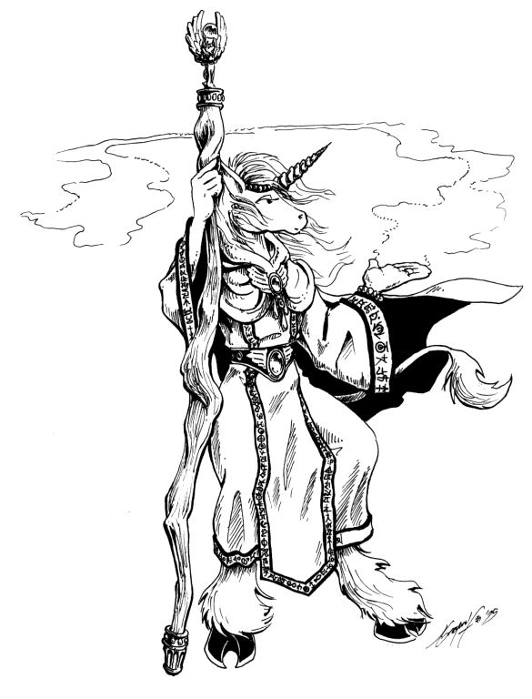 coloriage licorne magique